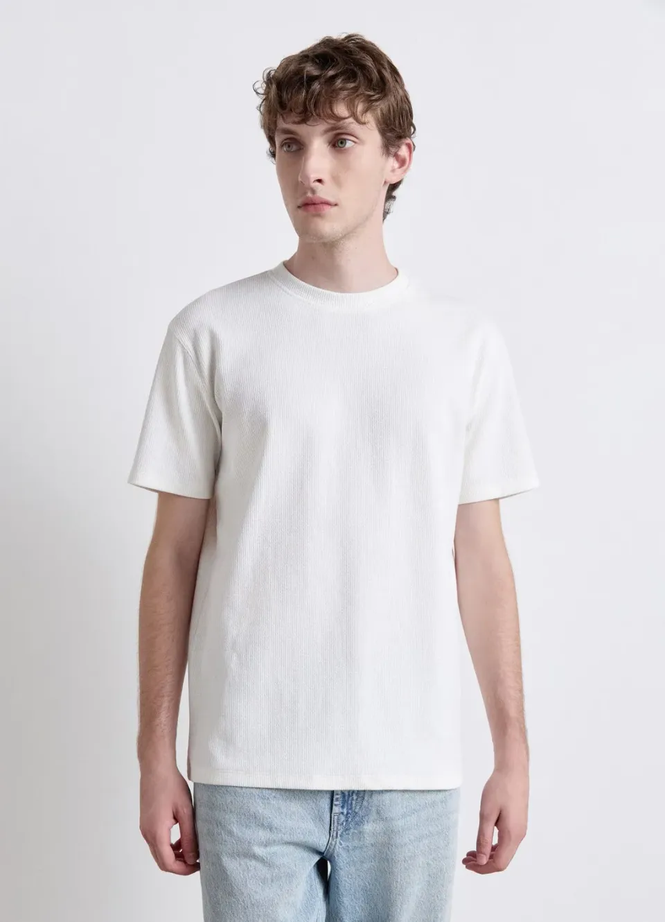 Calliope t-shirt côtelé col rond homme