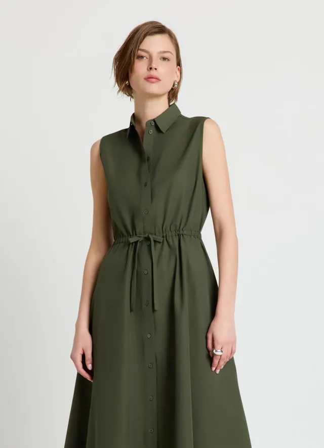 Calliope robe chemisier longue sans manches femme unie