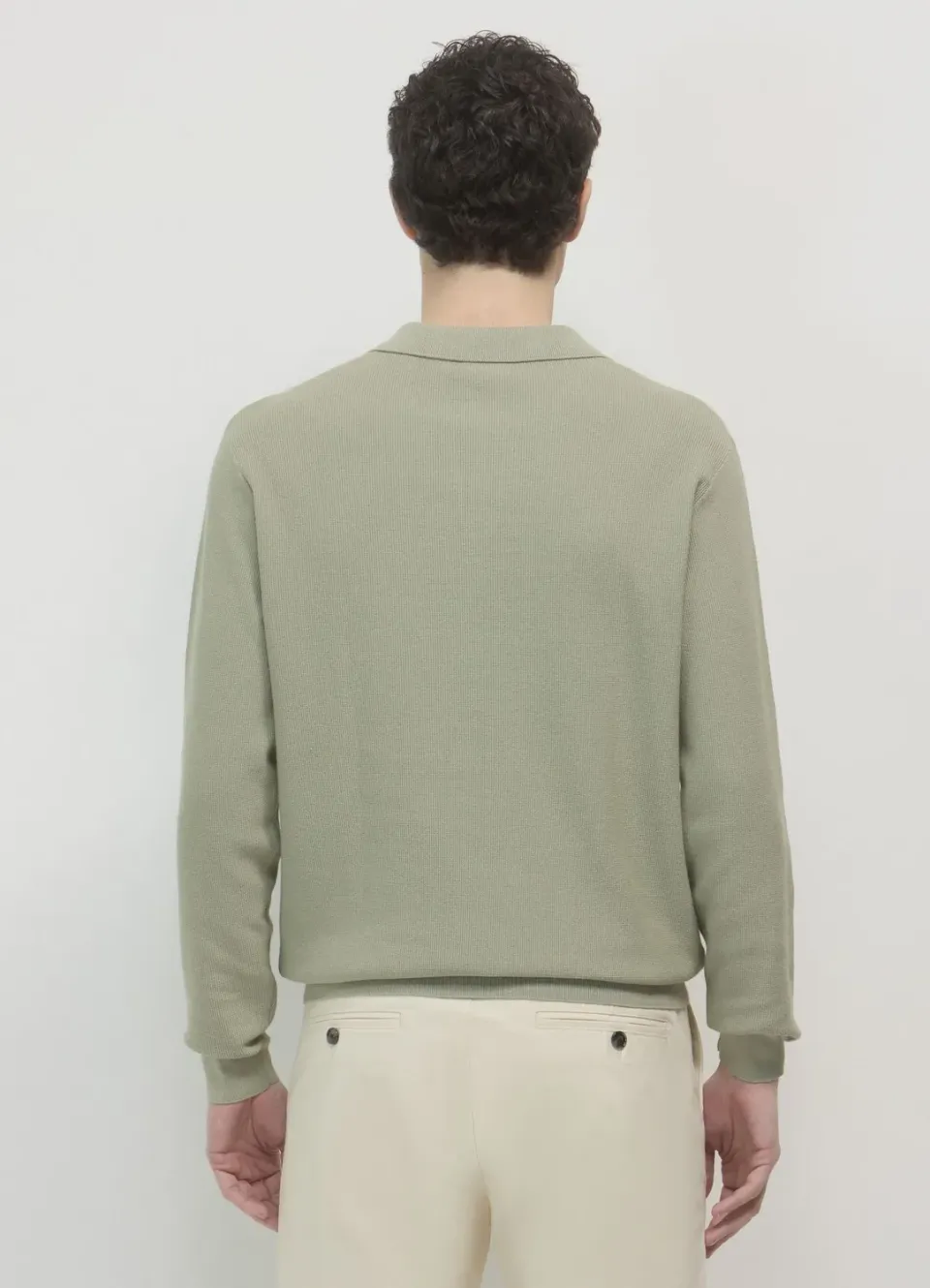 Calliope pull col chemise homme coton uni