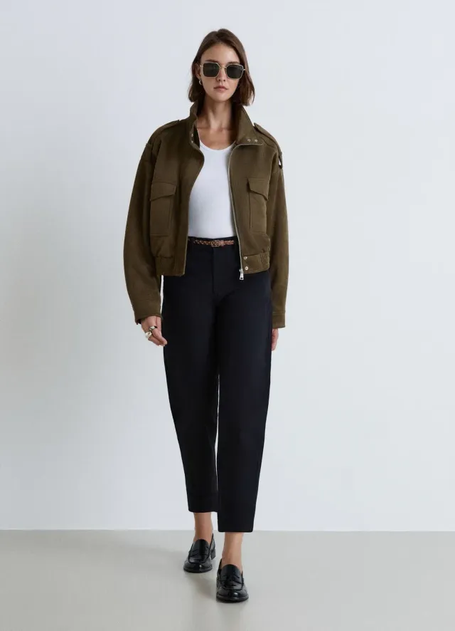 Calliope pantalon chino femme ceinture tressée