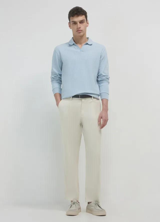 Calliope polo uni manches longues homme coton