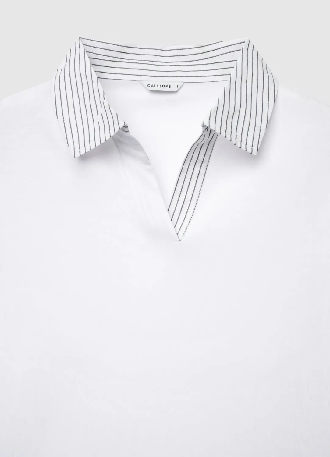 Calliope T-shirt col chemise femme S rayé