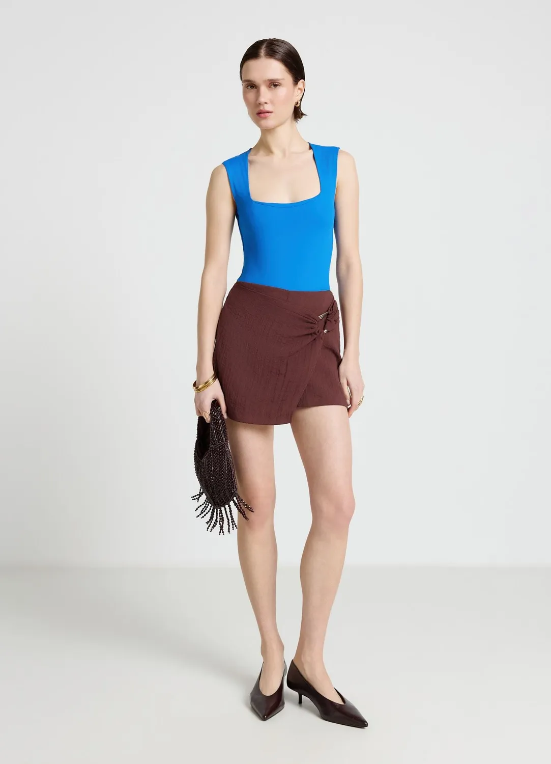 Calliope body femme col carré sans manches ajusté