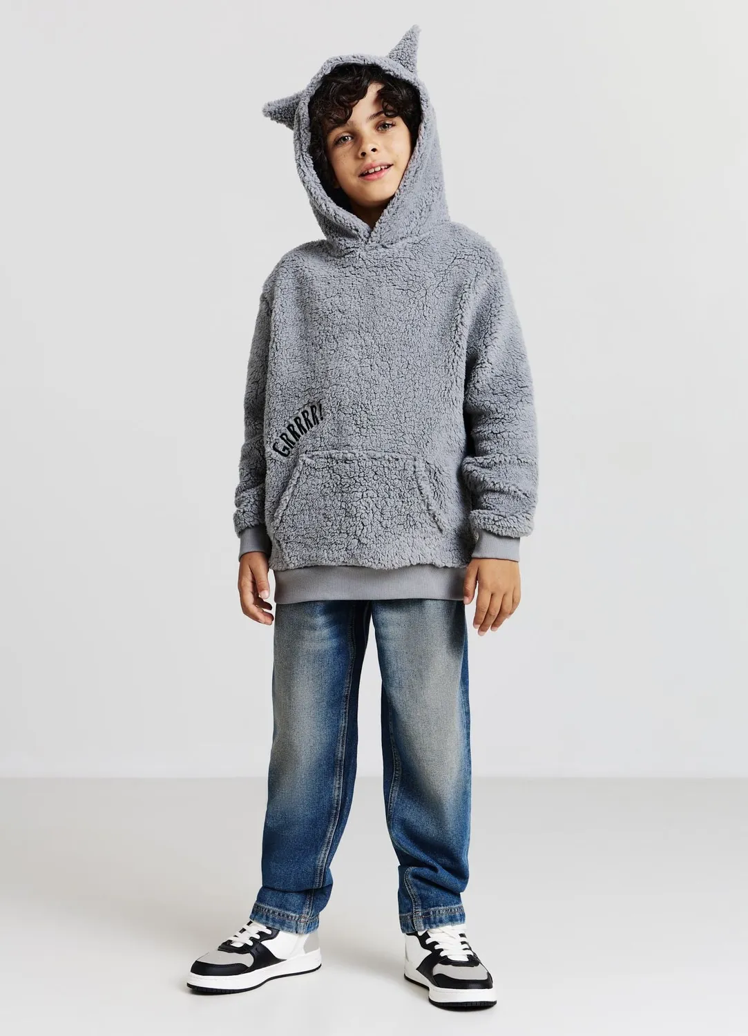 Calliope sweat capuche loup garçon fourrure