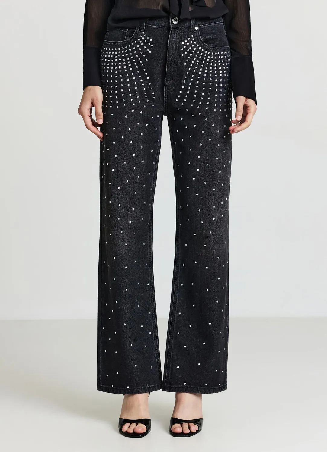 Calliope jeans strass femme taille 42 coupe droite