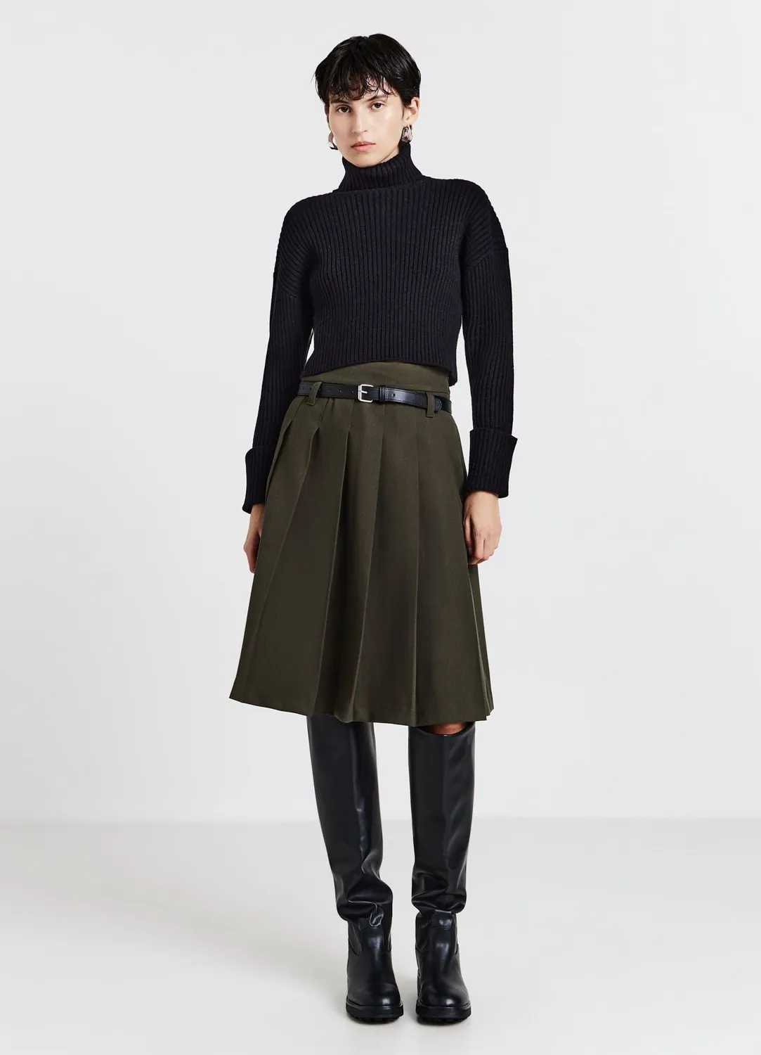 Calliope pull col haut côtelé femme