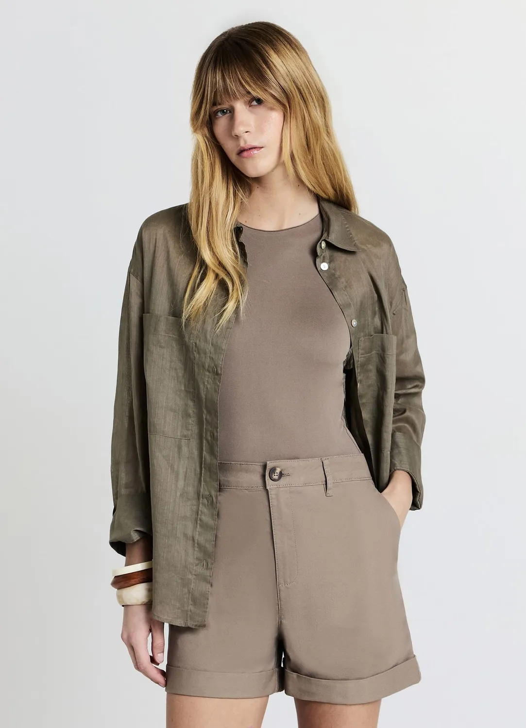Calliope short chino coton femme uni