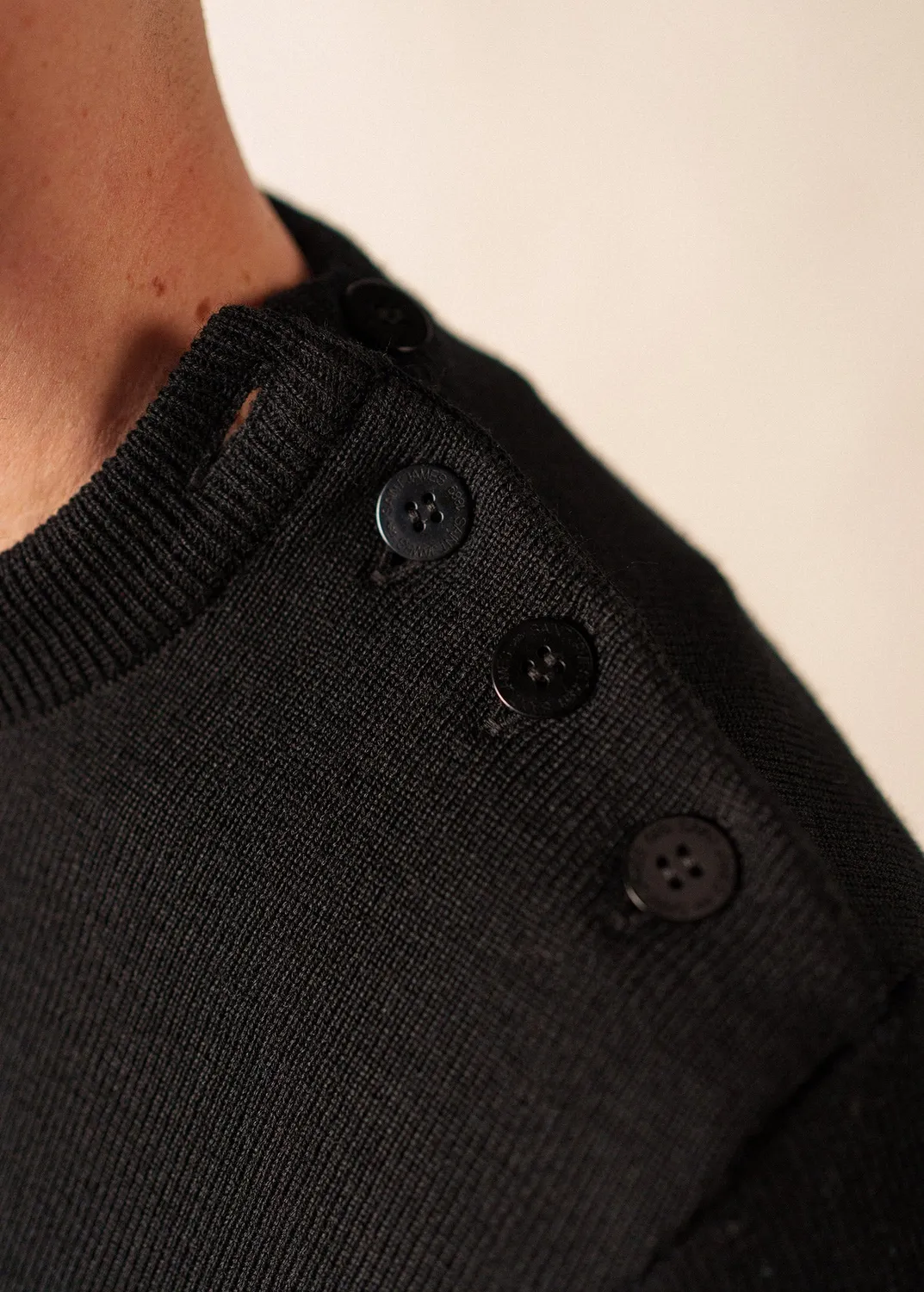Saint James Cancale pull marin noir 100% laine