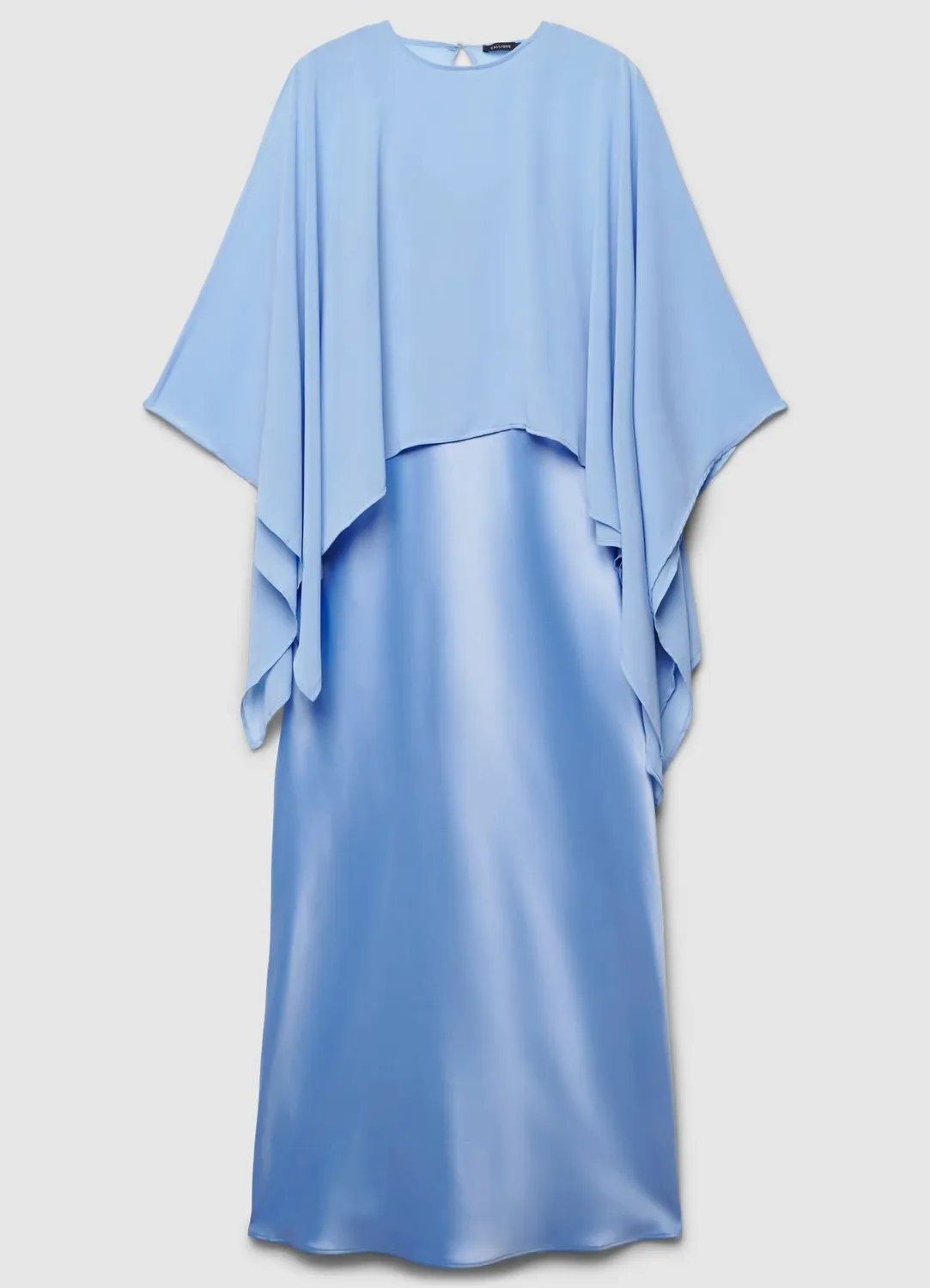 Calliope robe longue cape kimono col rond fente goutte