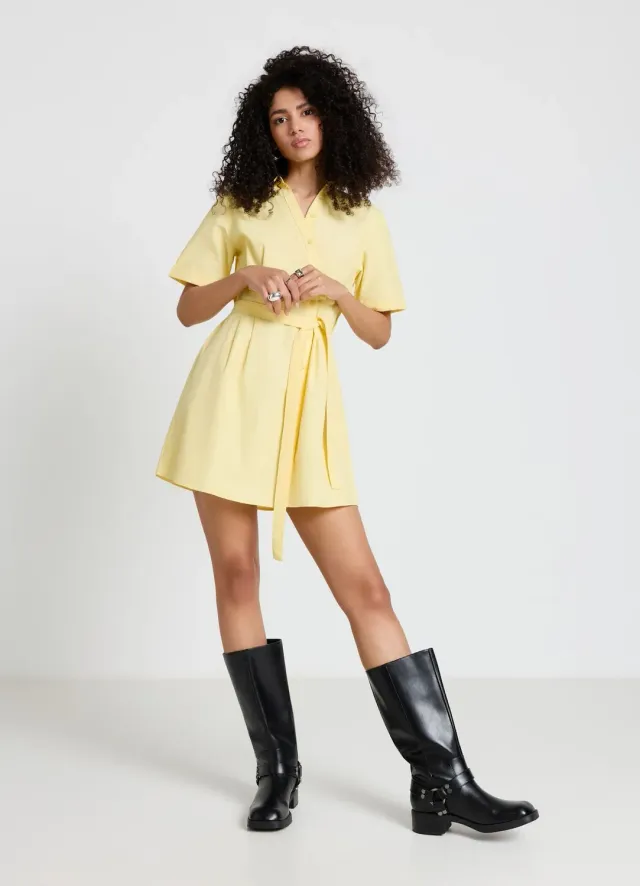 Calliope Atelier robe chemisier courte ceinture femme