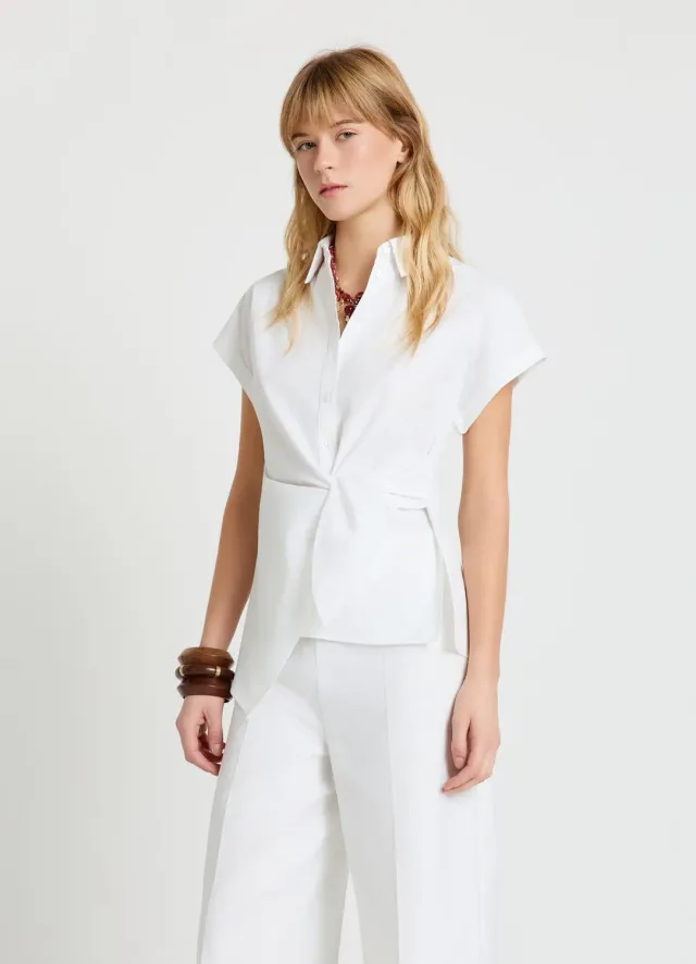 Calliope chemise femme nœud côté manches courtes