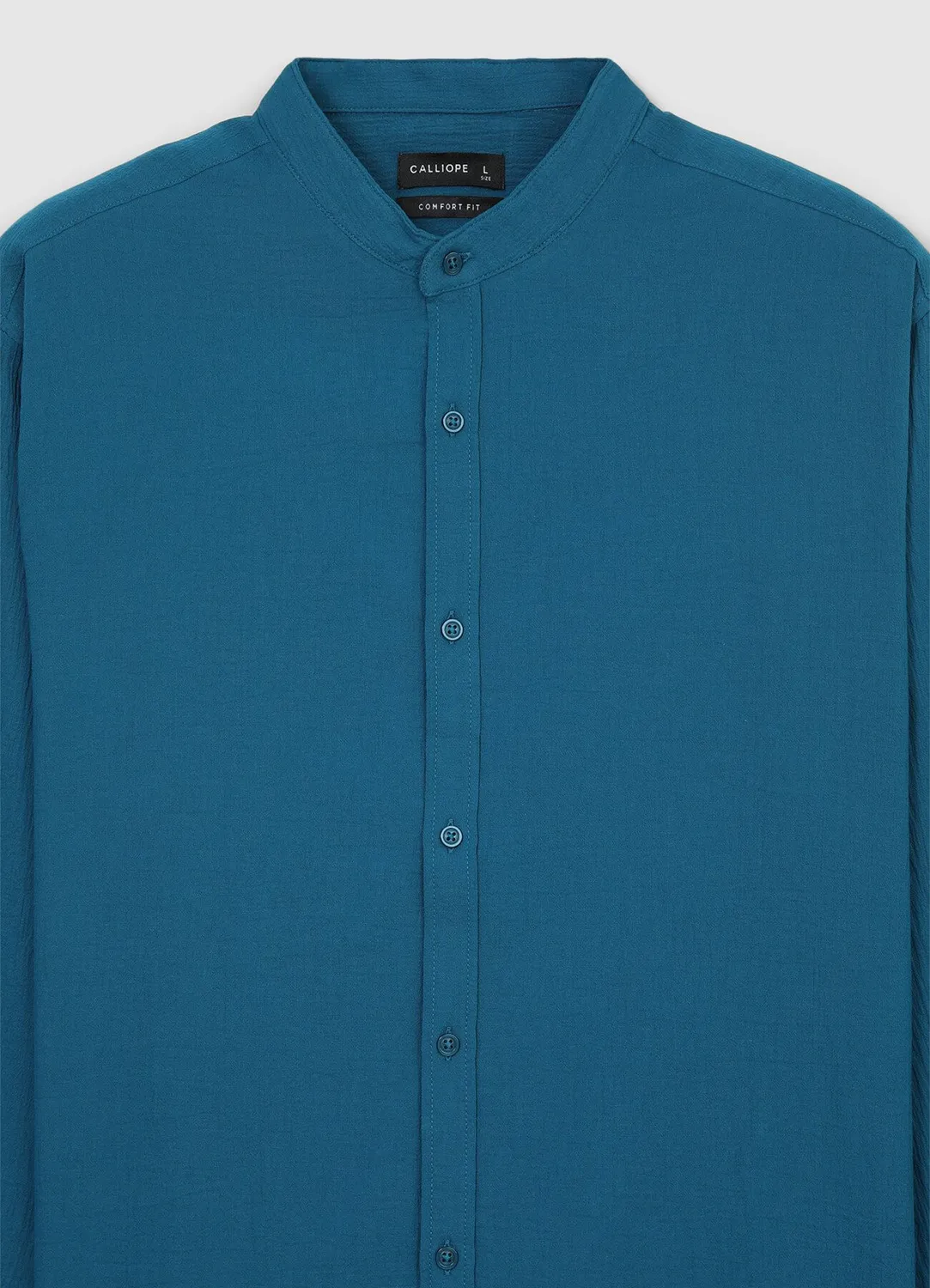 Calliope chemise col mao homme coton regular