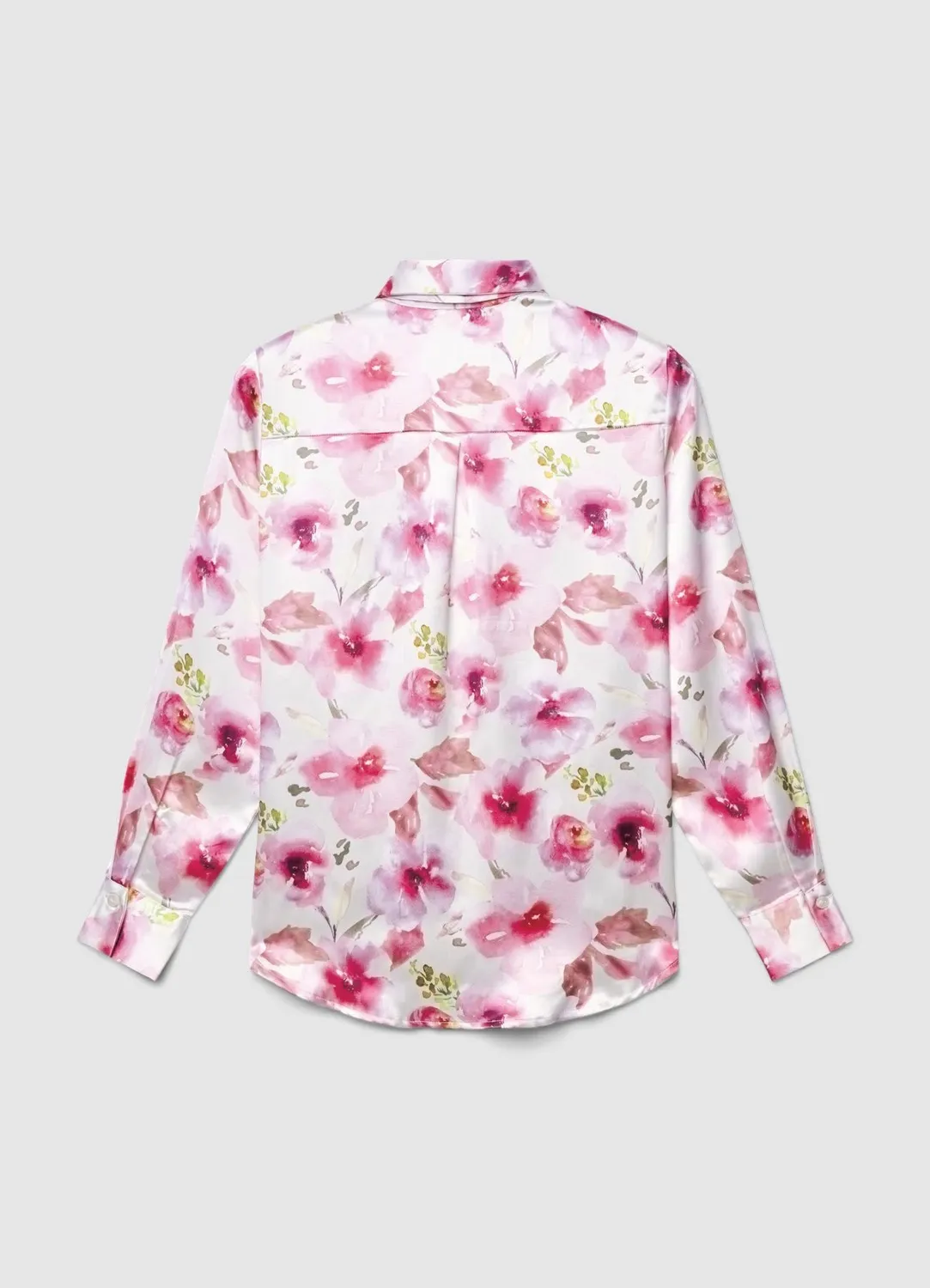 Calliope chemise fleurs femme satinée à cravate