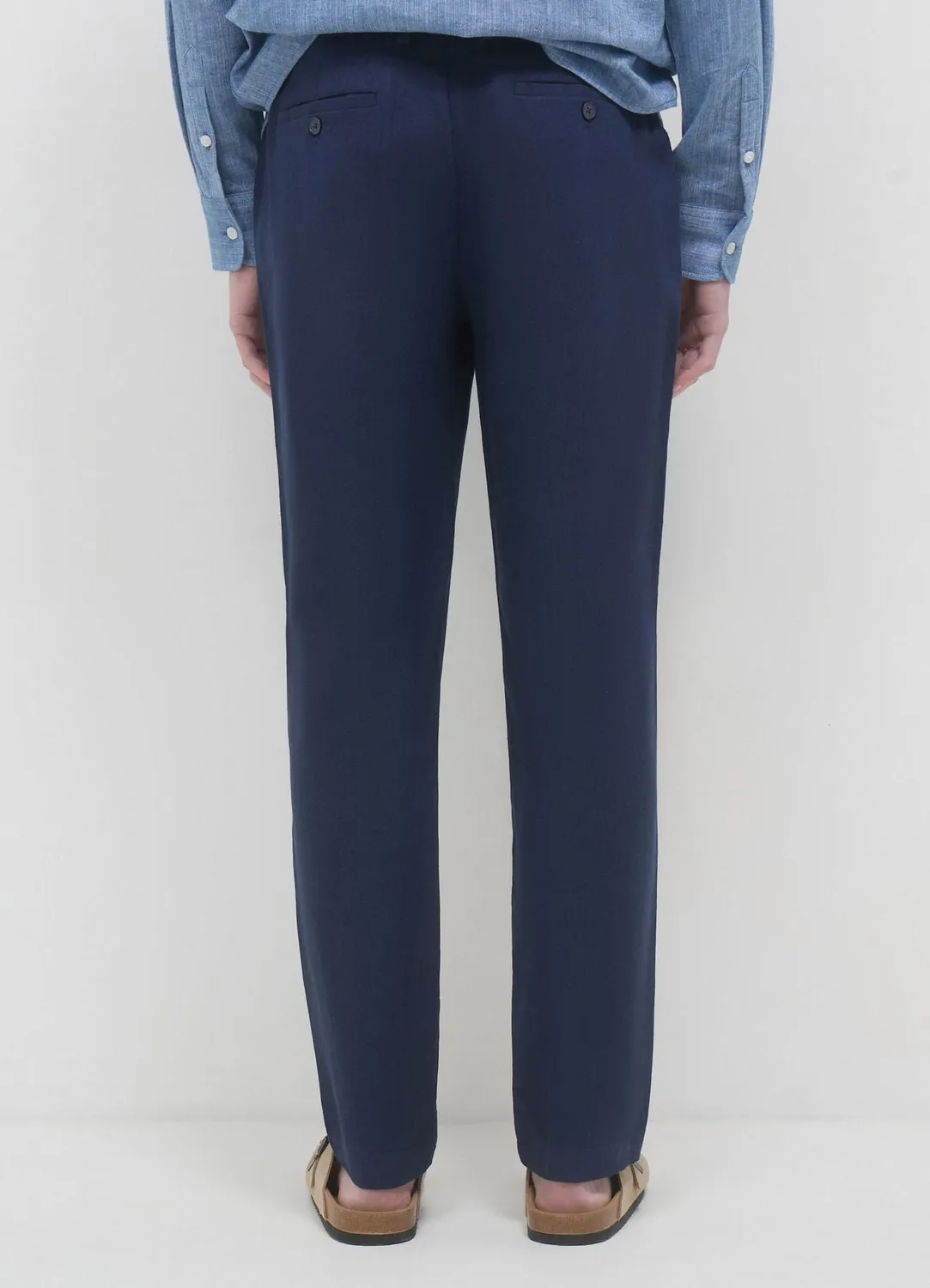 Calliope pantalon chino homme lin coupe droite