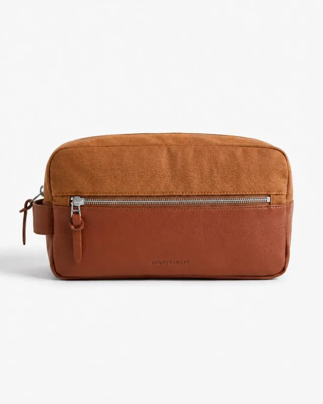 Sportscraft Howard trousse de toilette cuir et toile homme