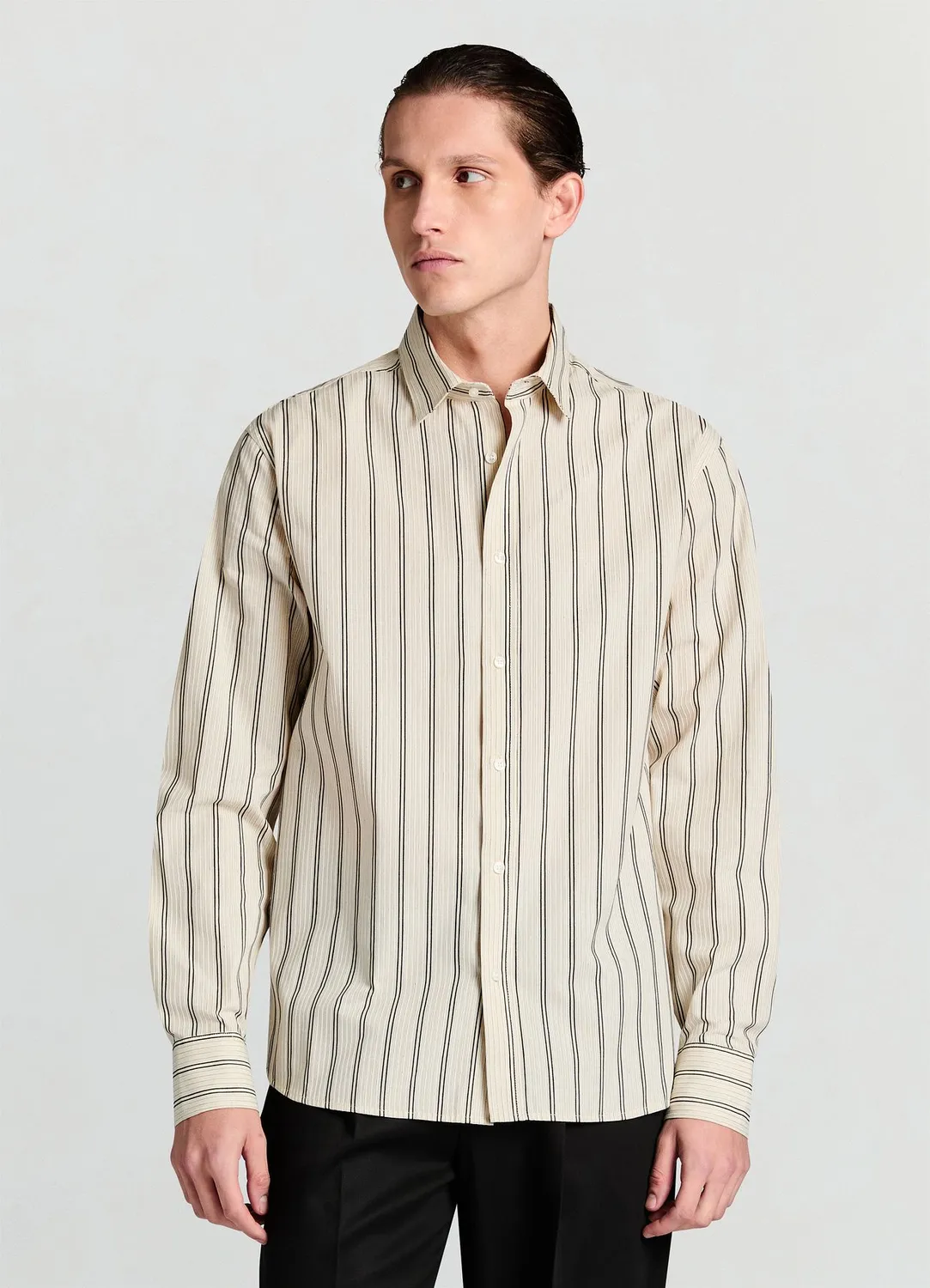 Calliope chemise homme rayée classique manches longues