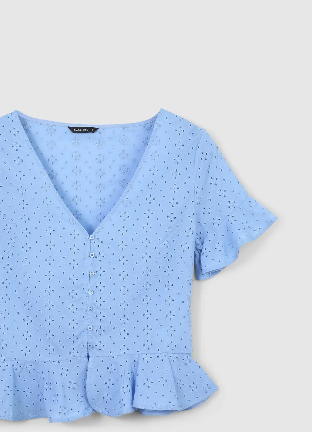 Calliope chemise sangallo volants femme manches courtes