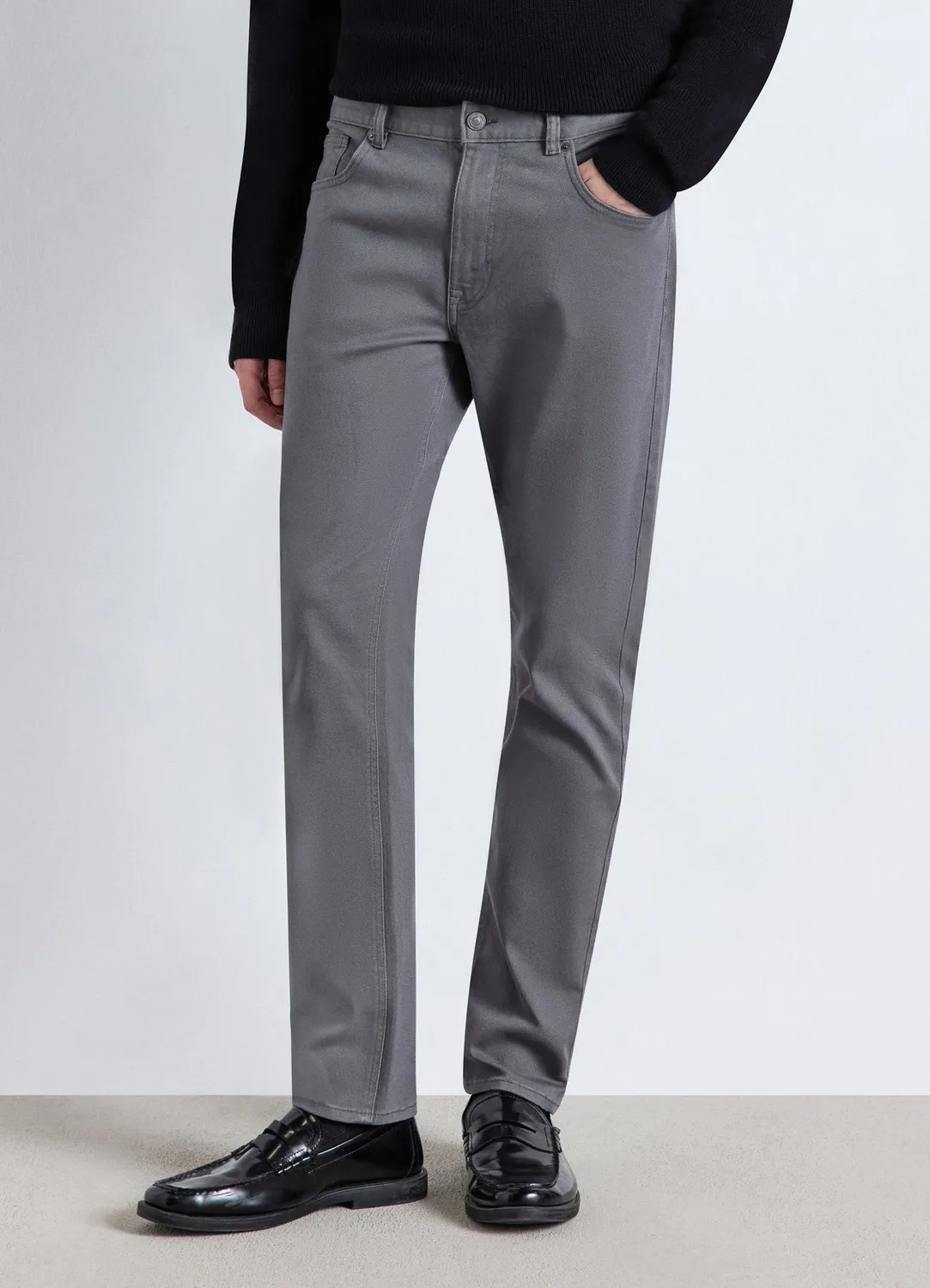 Calliope Pantalon 5 Poches Homme Drill Uni Coupe Droite