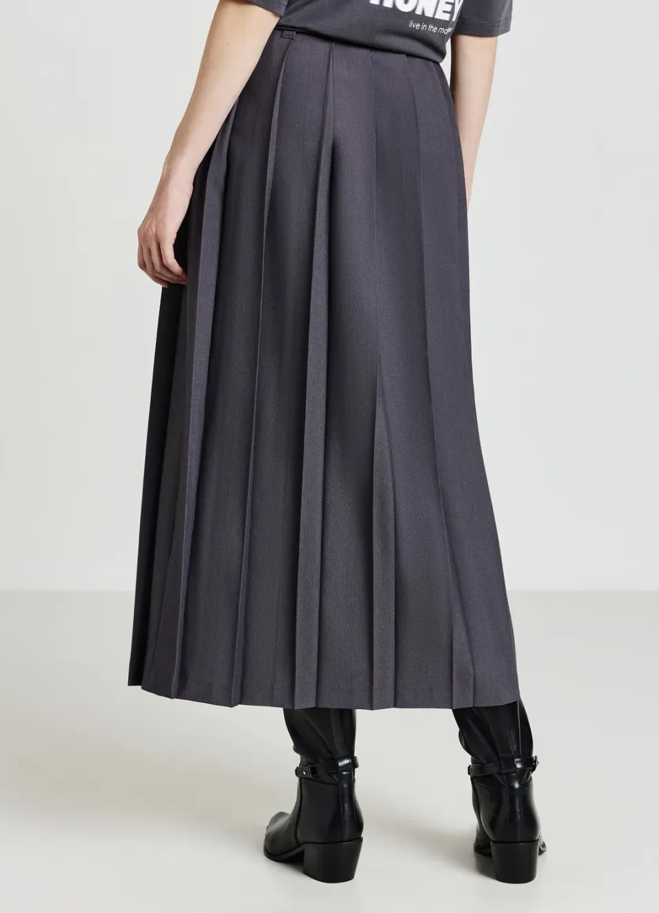 Calliope jupe midi plissée femme fente taille haute