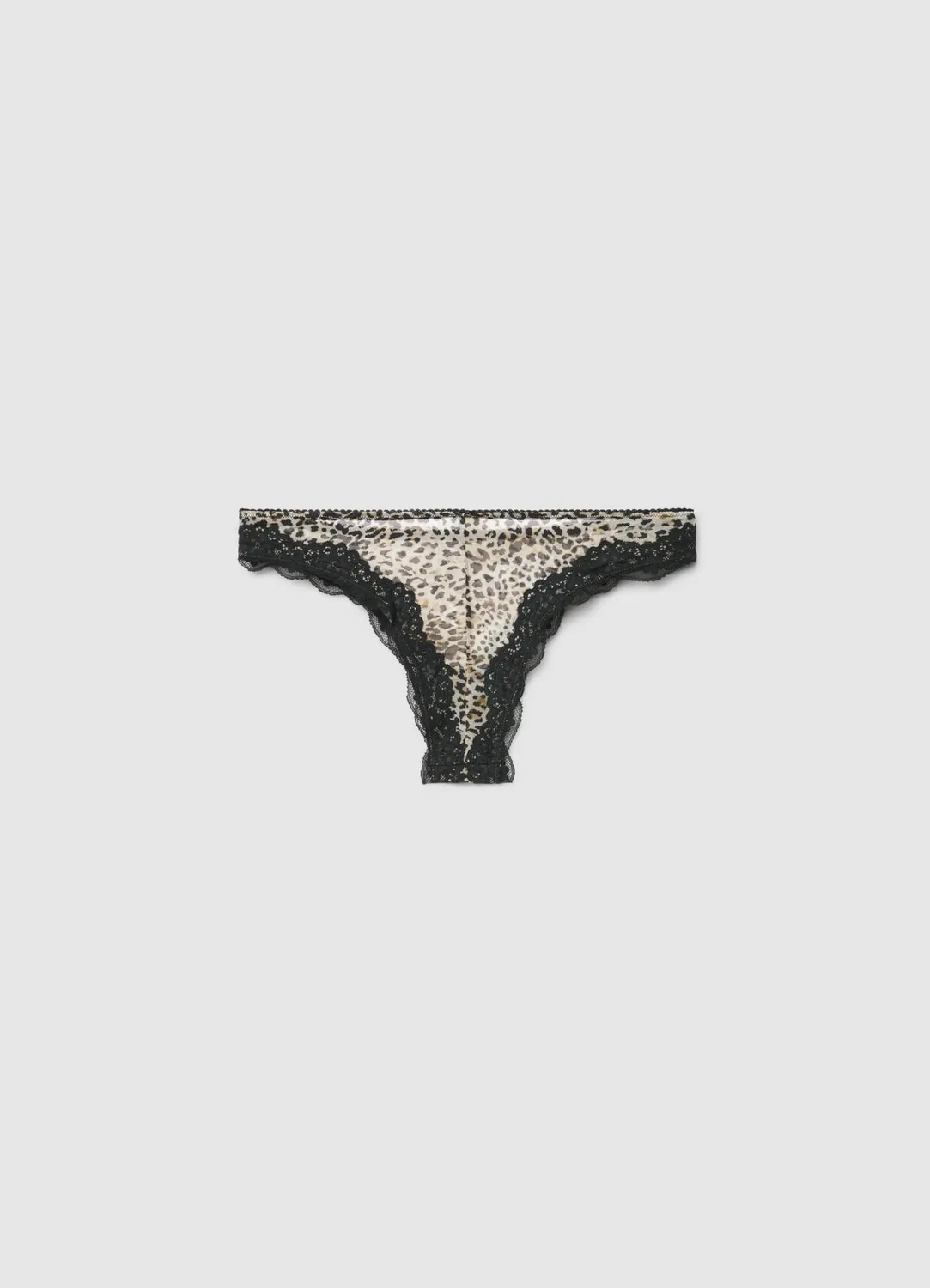 Calliope slip brésilien dentelle léopard femme