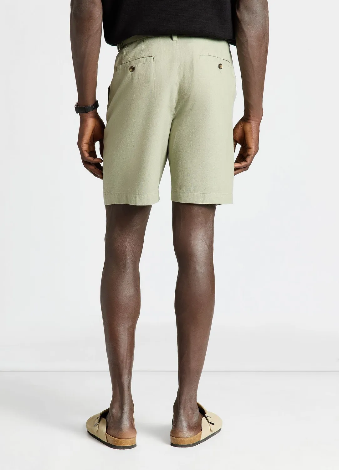 Bermuda Calliope lin homme uni poches
