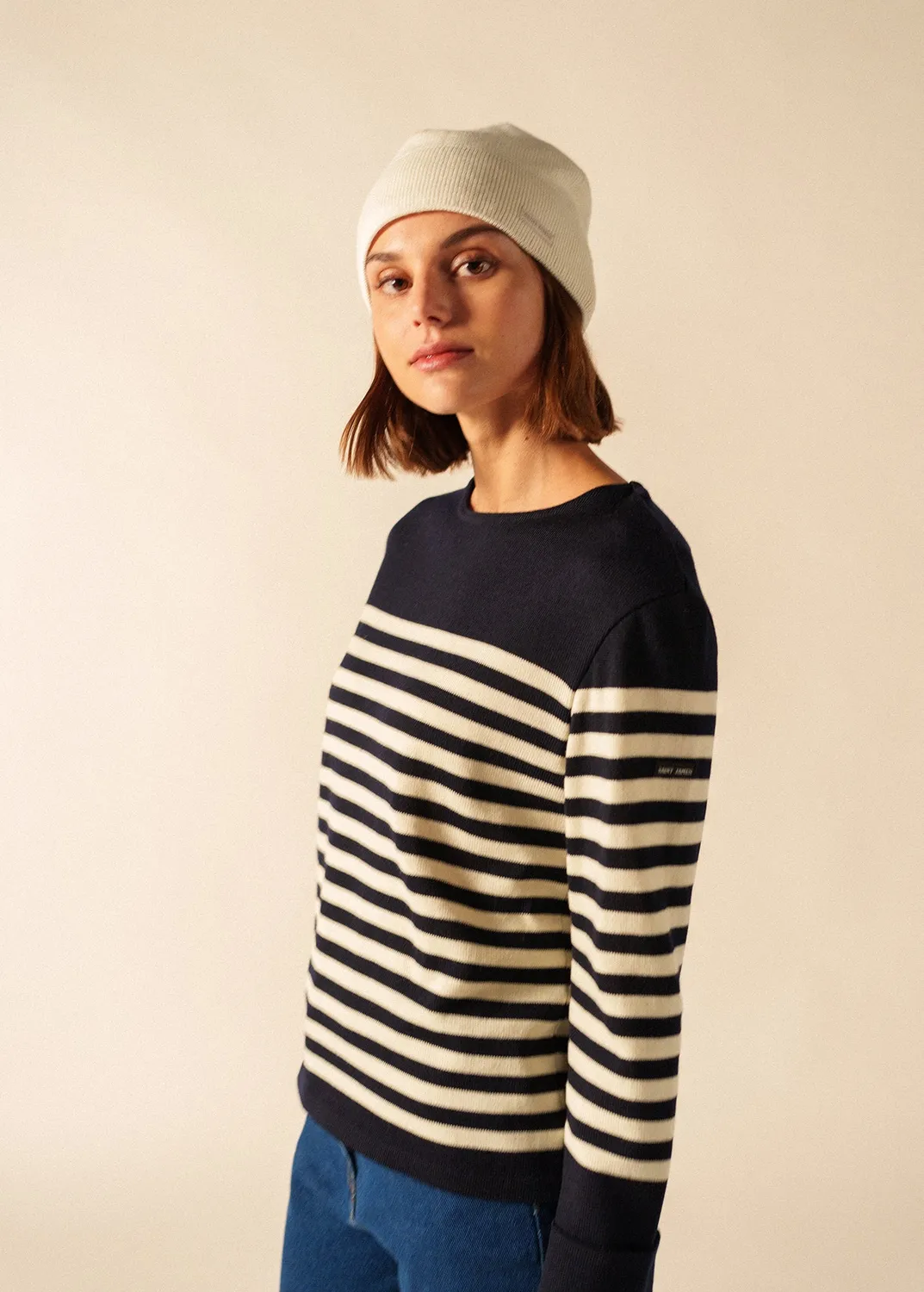 Saint James Clerval bonnet écume laine polaire