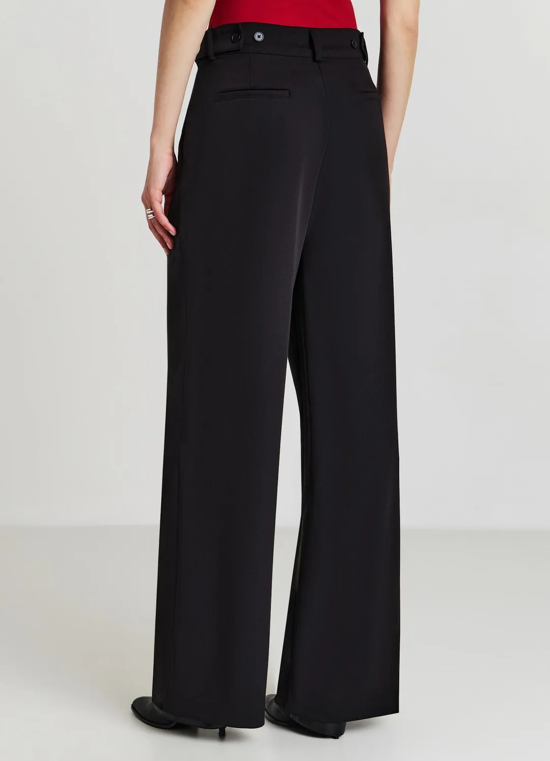Calliope pantalon wide leg femme taille haute bouton