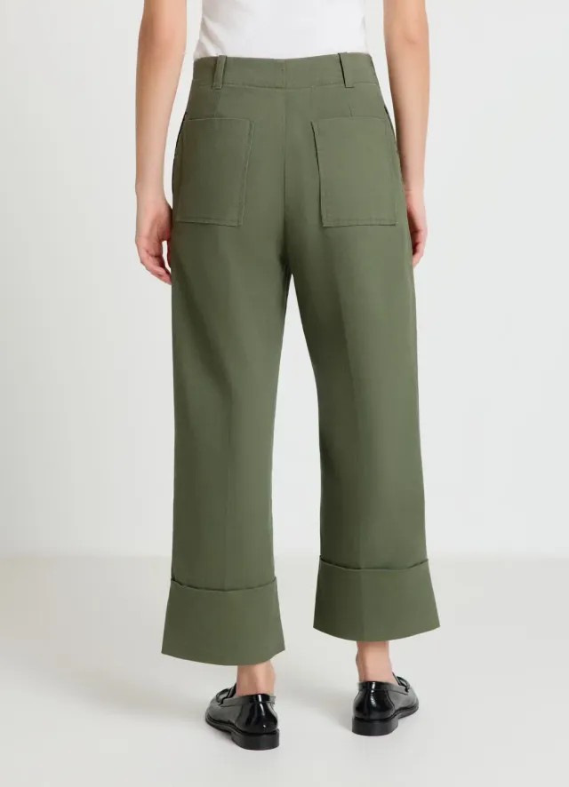 Calliope pantalon chino femme uni revers
