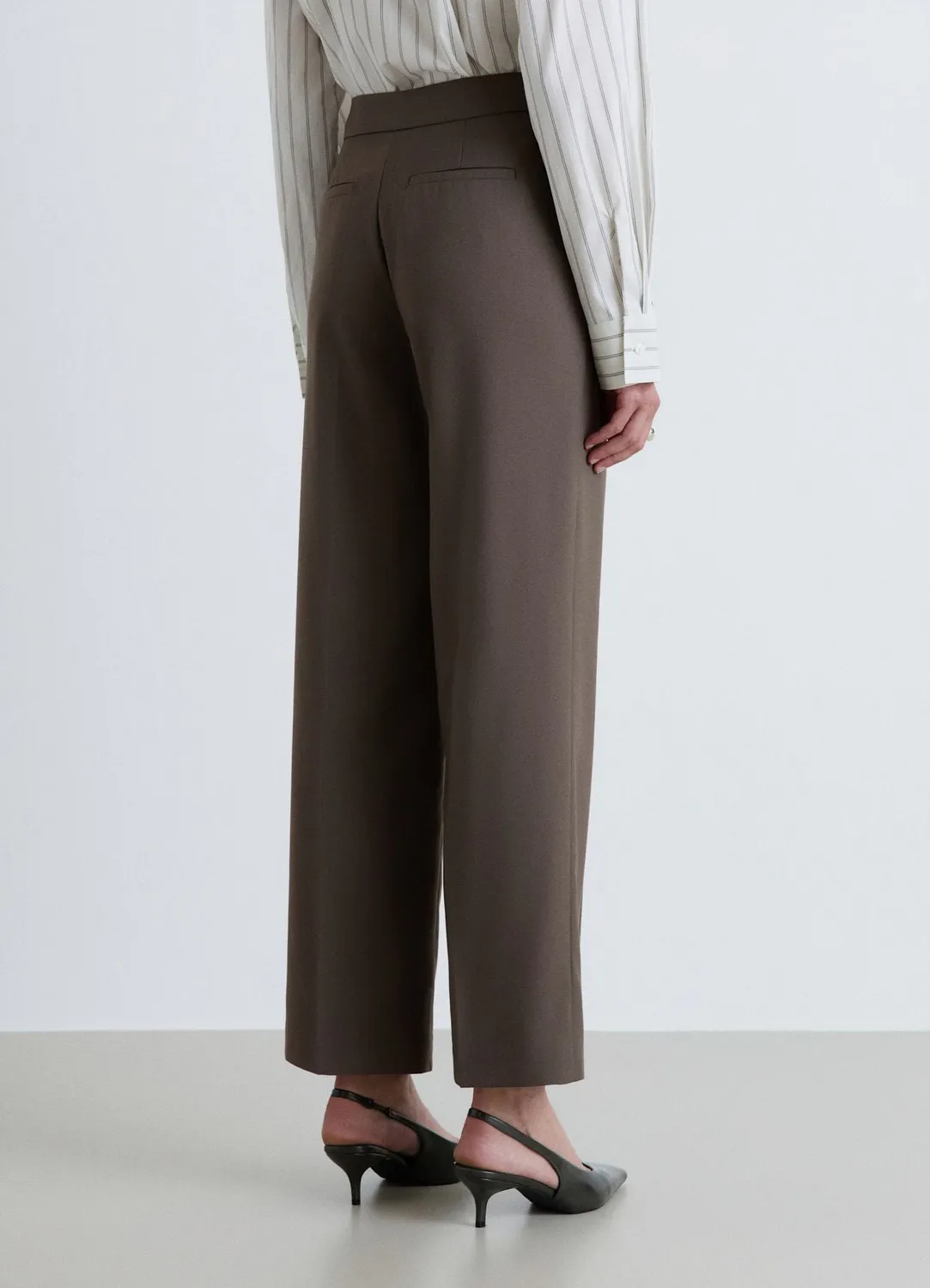 Calliope pantalon palazzo femme taille haute boucle uni