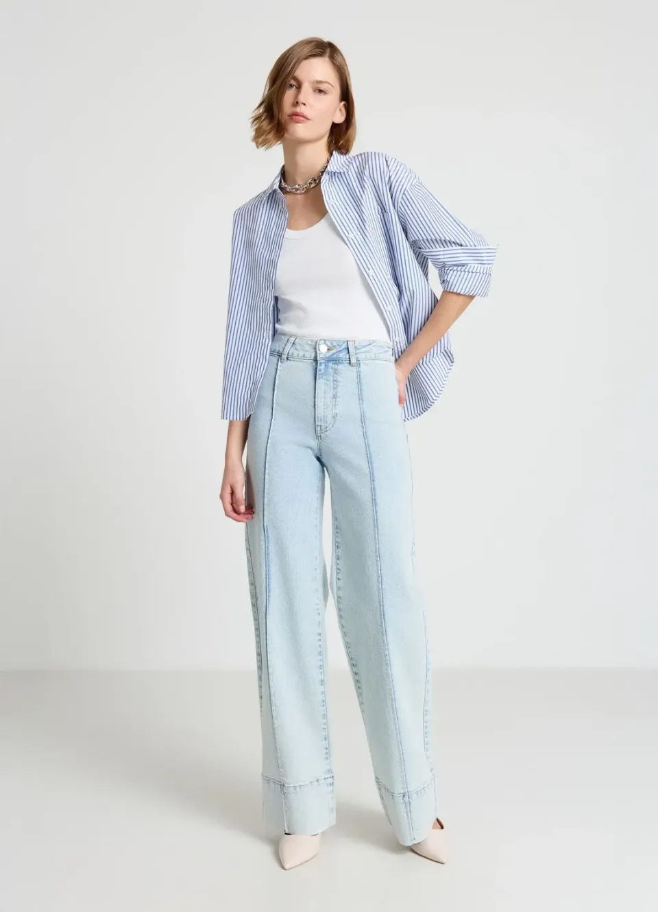 Calliope jean wide leg coutures devant femme