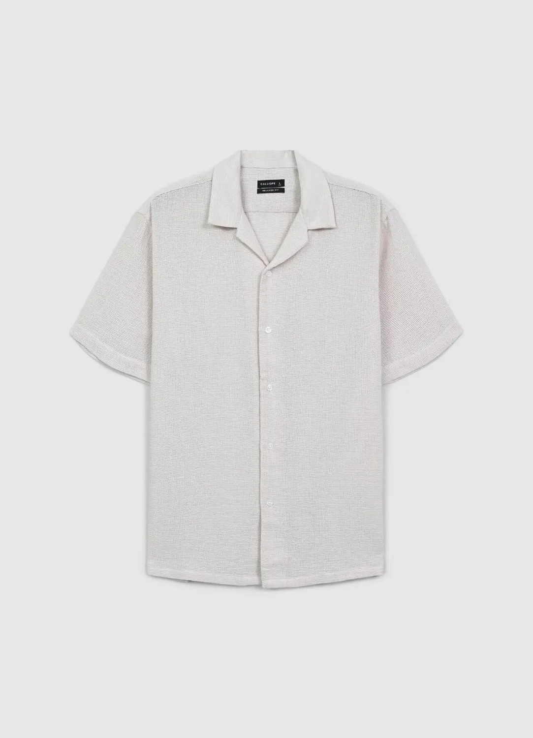 Calliope chemise bowling homme manches courtes coton uni