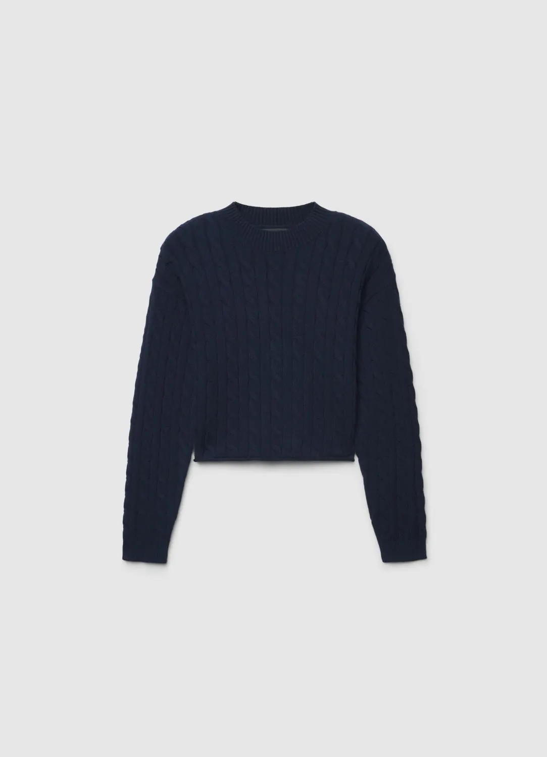 Calliope pull crop torsadé col rond femme manches longues