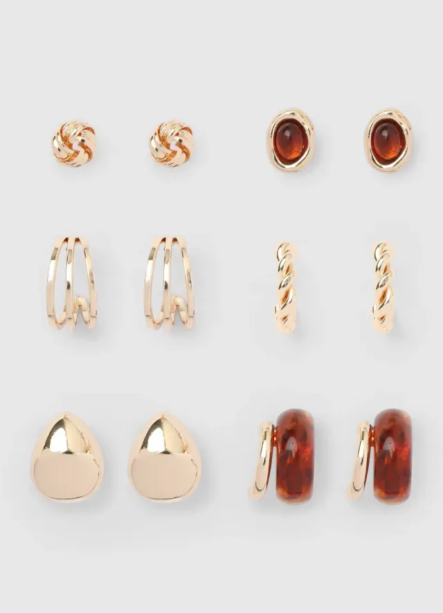 Calliope lot 6 paires boucles d'oreilles femme