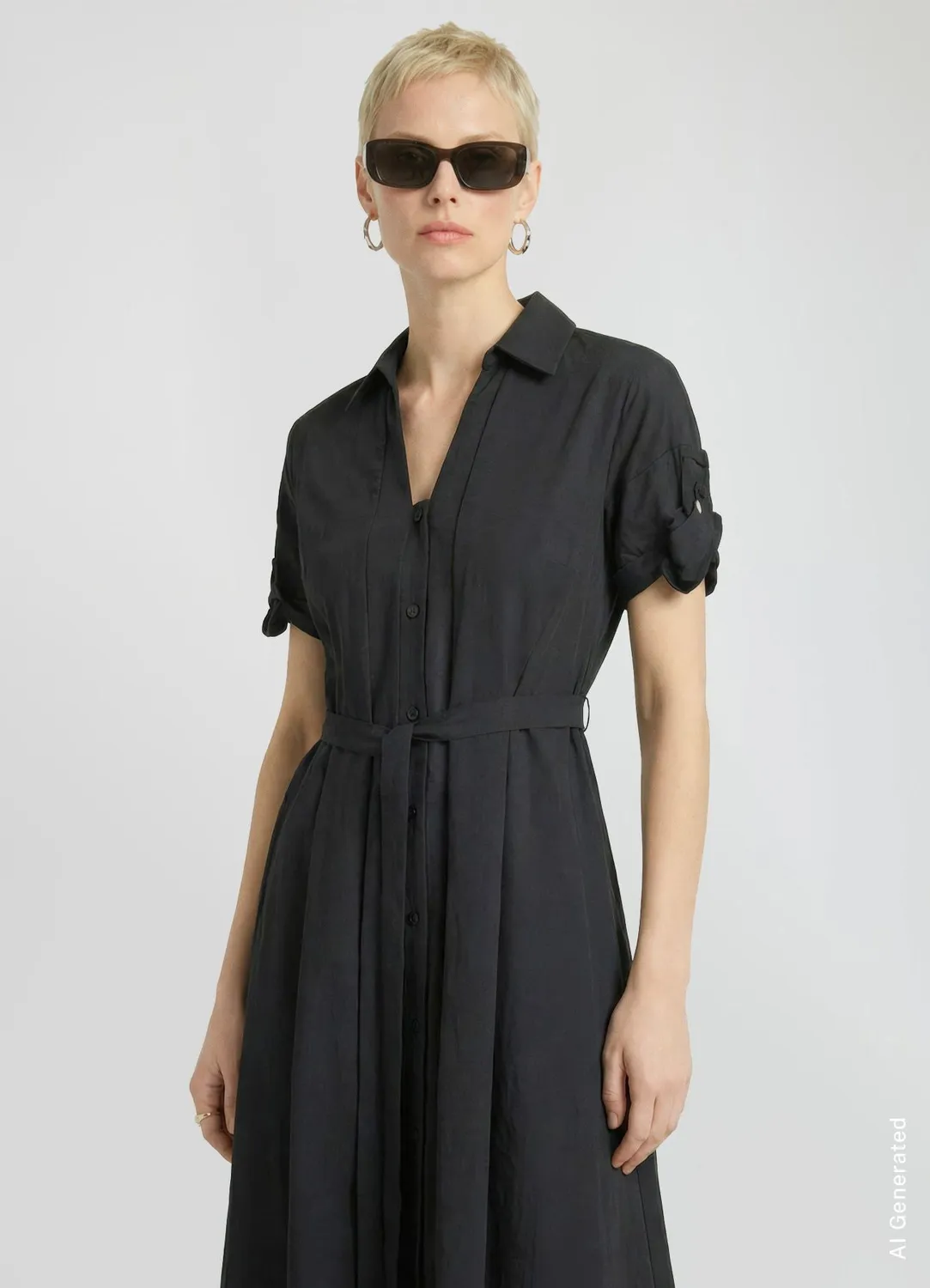 Calliope Atelier robe chemisier femme ceinturée