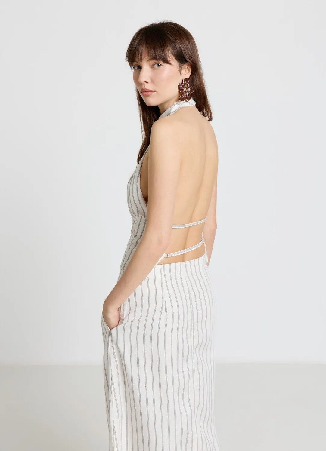 Calliope Top halterneck femme rayé