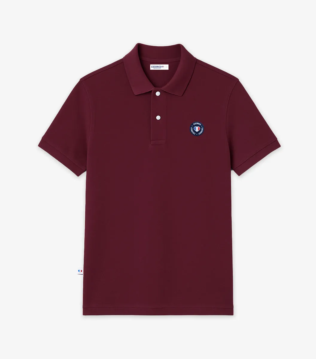 Cocorico Blason polo homme bordeaux coton