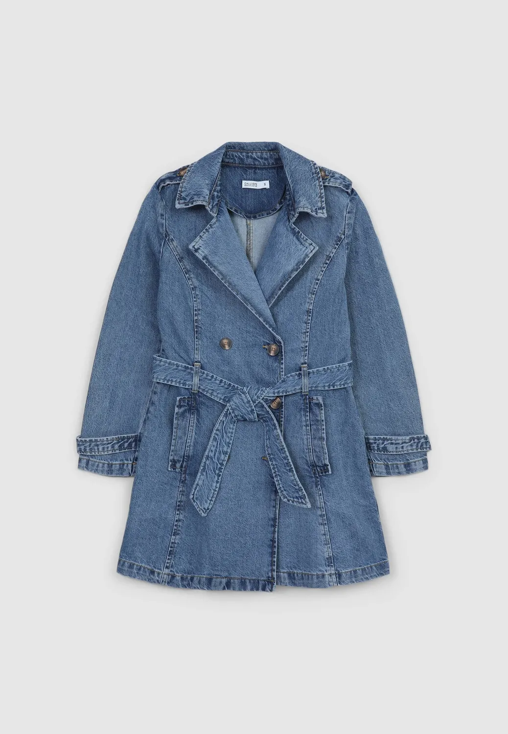 Calliope Trench denim femme S à ceinture