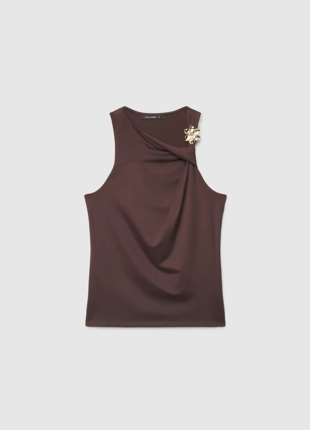 Calliope top asymétrique femme fleur métal soirée