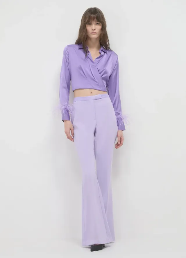 Calliope pantalon flare crêpe uni femme XS-XL