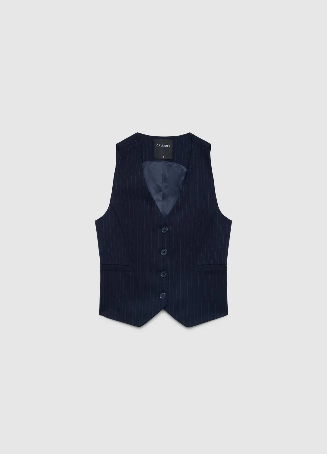 Calliope gilet femme rayé boutons tailleur