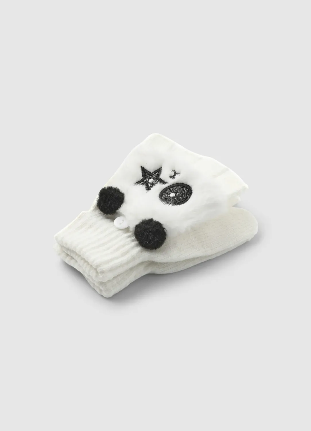 Calliope gants panda fille maille chaude tailles S/M M/L