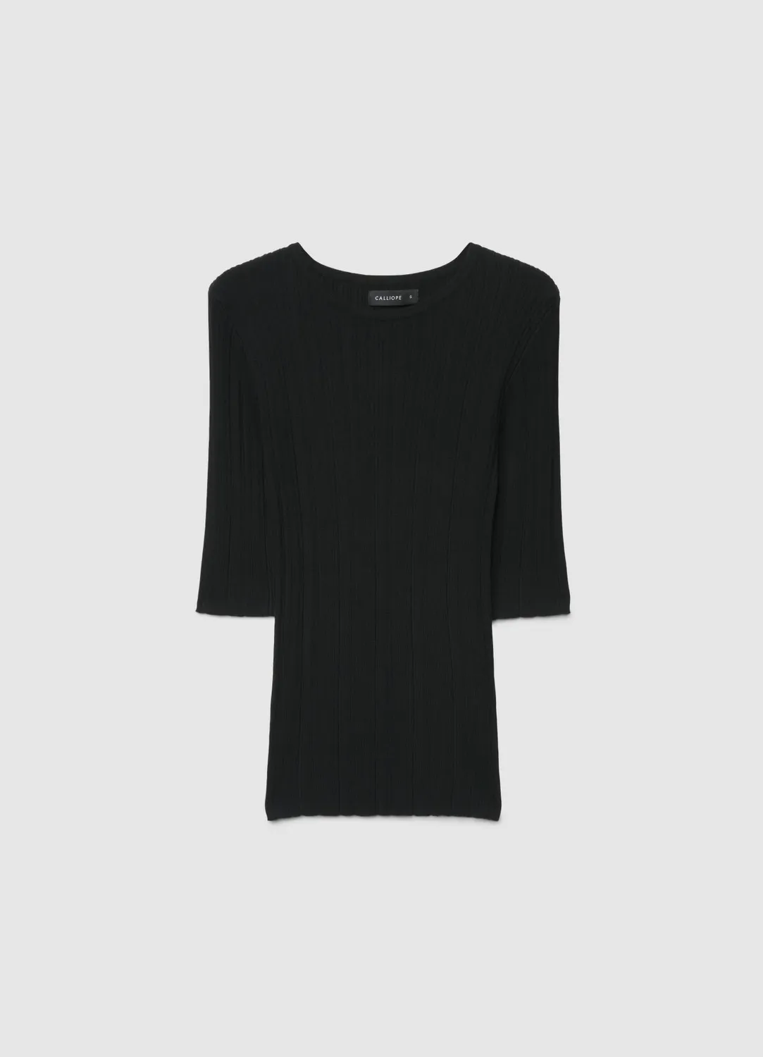 Calliope t-shirt côtelé femme col rond