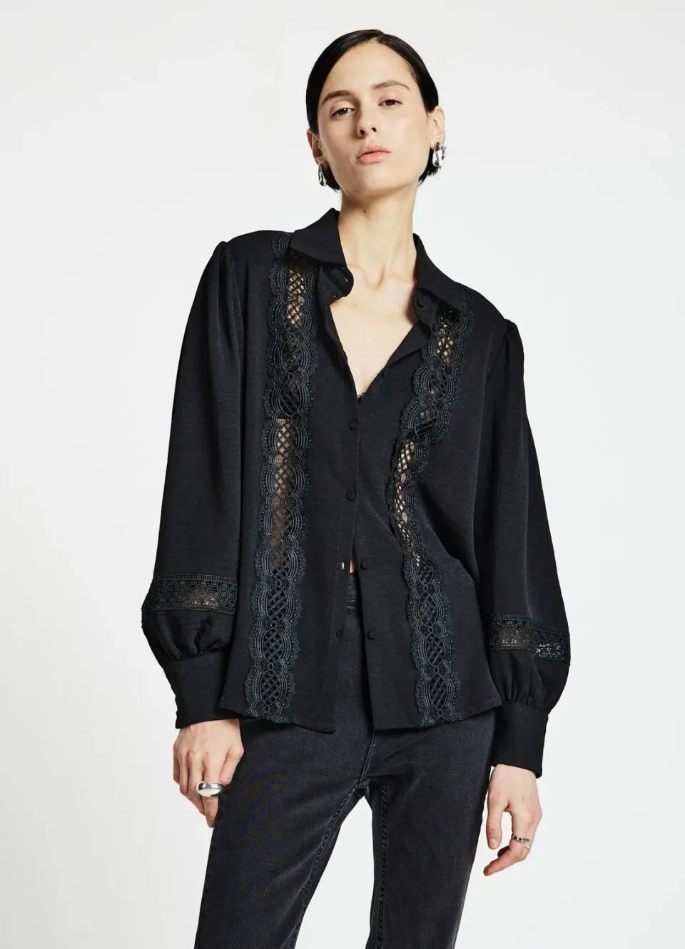 Calliope chemise macramé femme manches longues