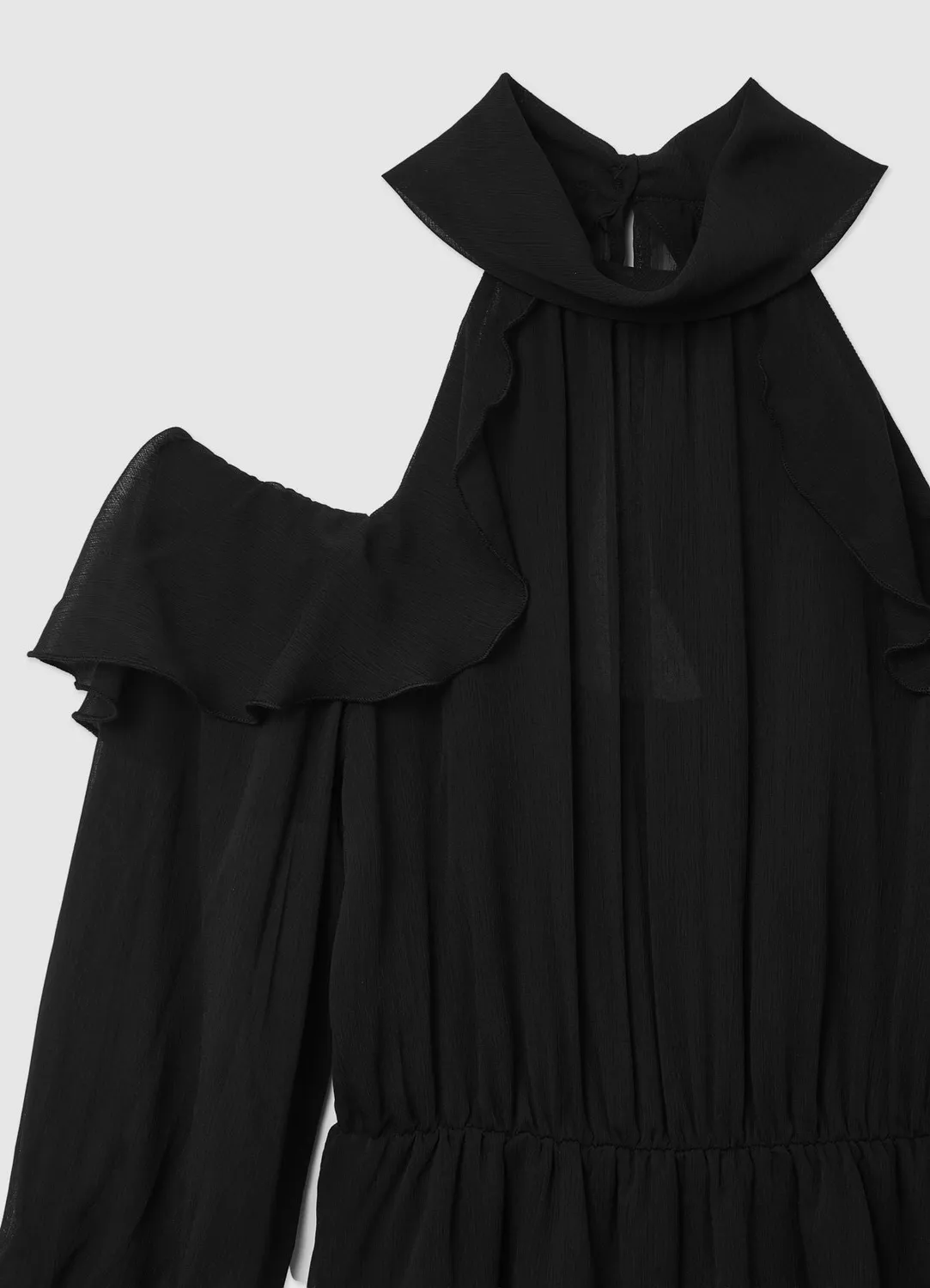 Calliope robe courte femme volants georgette