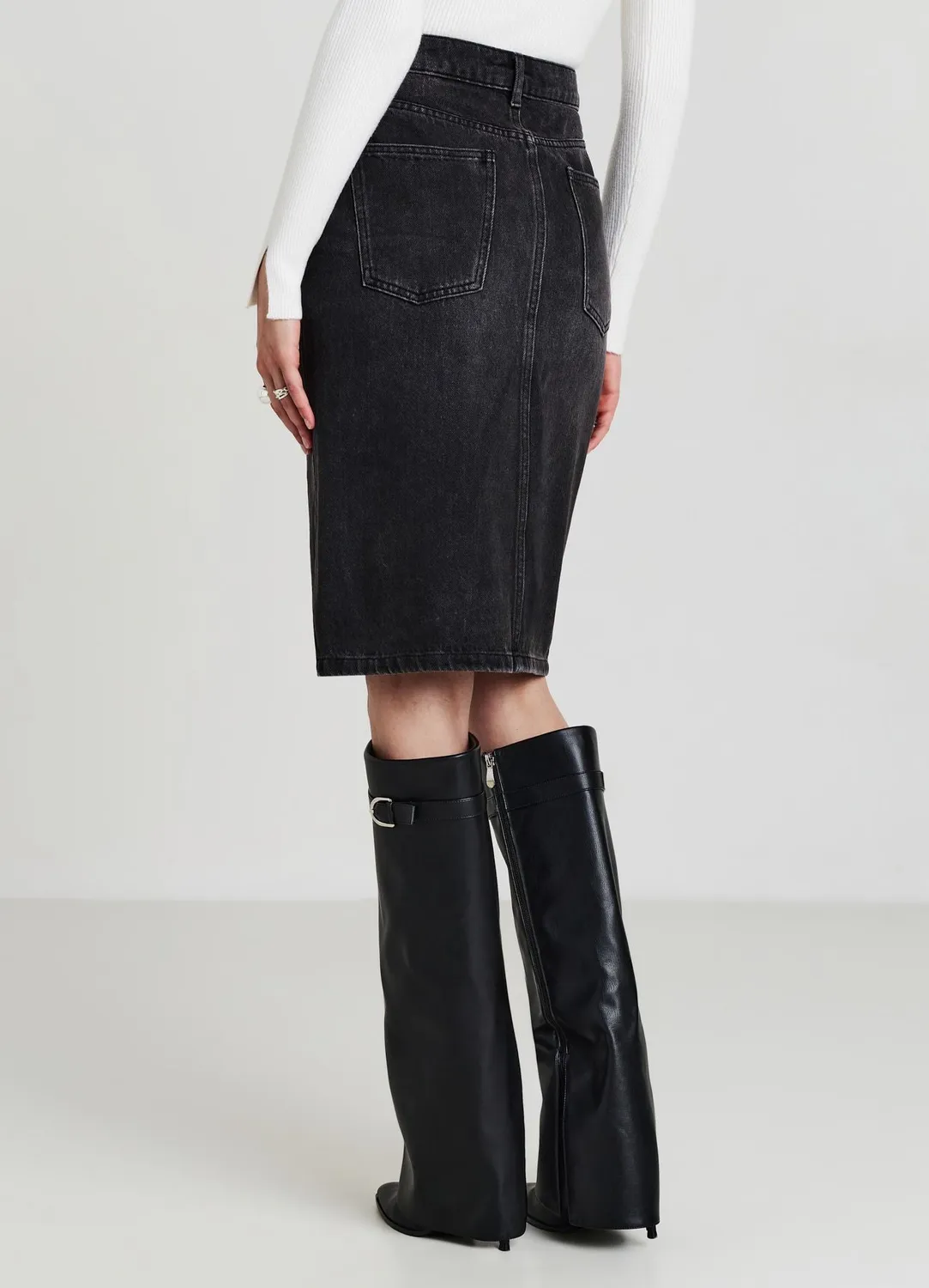 Calliope jupe longuette denim boutonnée