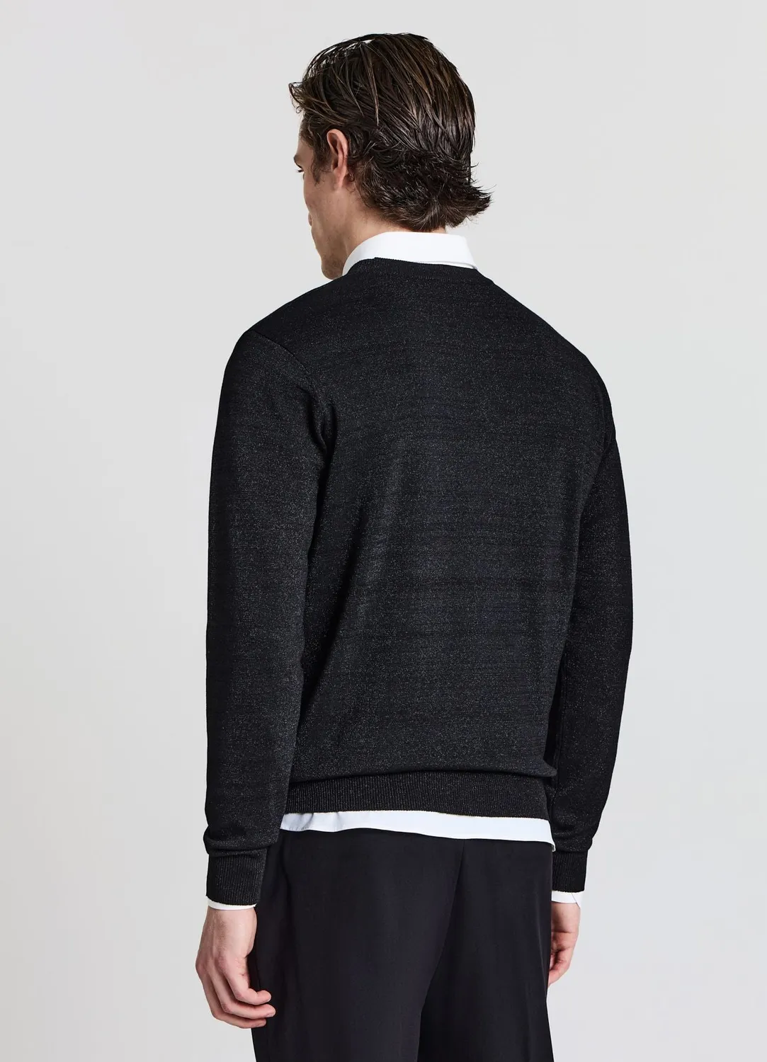 Calliope pull col rond brillant homme manches longues
