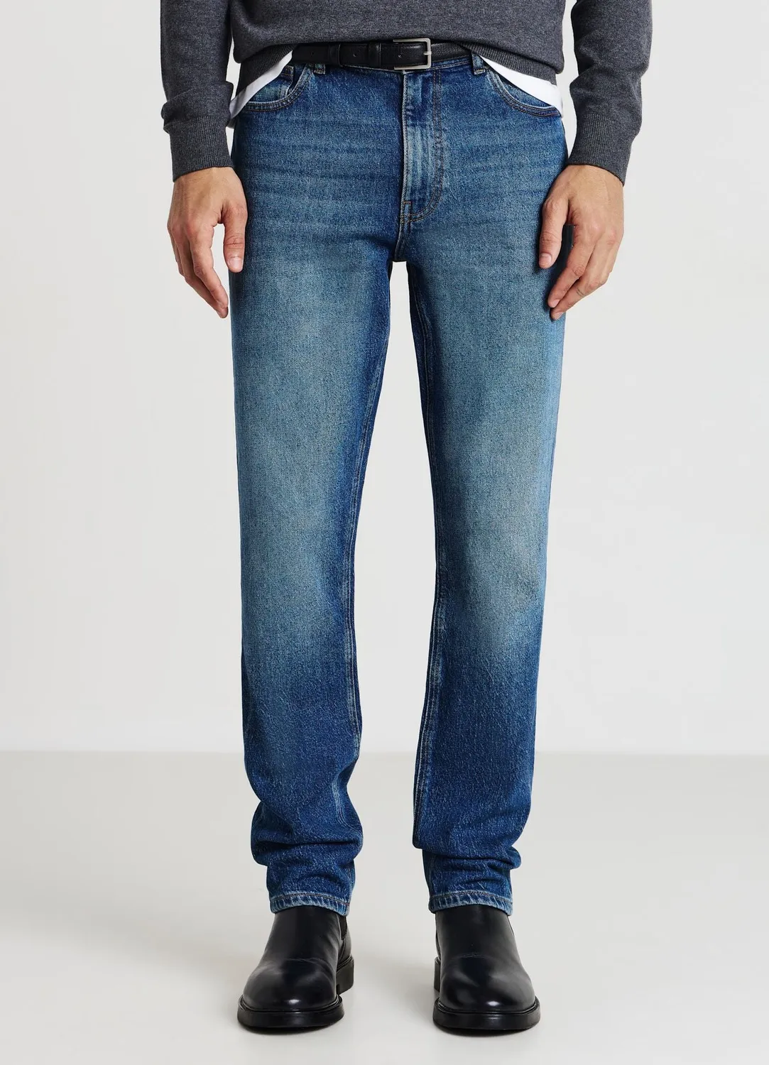 Calliope jean slim homme 5 poches effet délavé