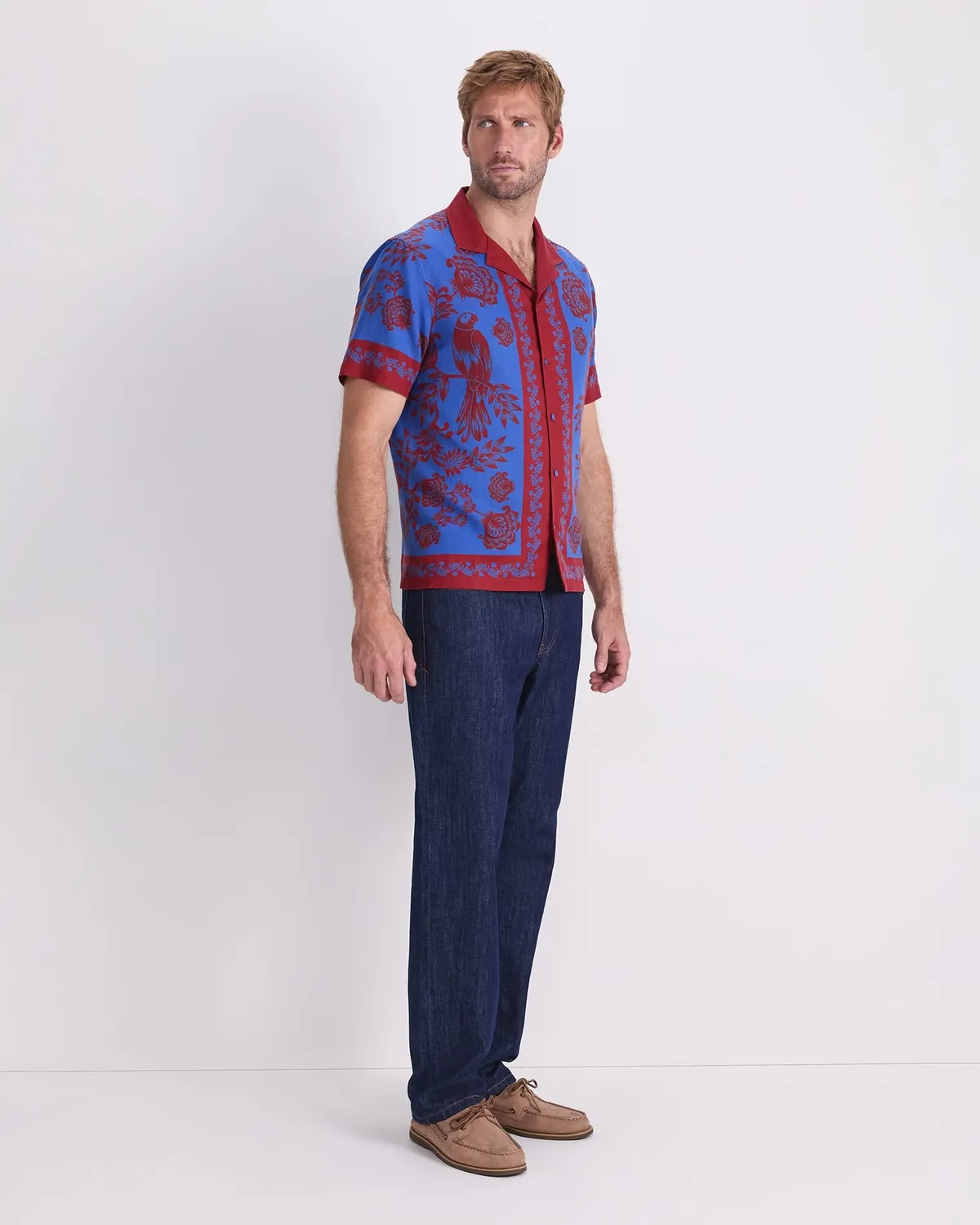 Sportscraft Mulga chemisette lin imprimé homme