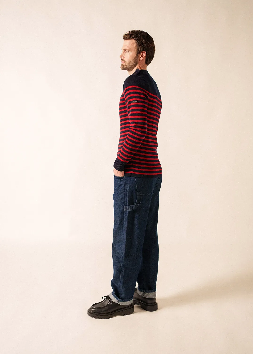 Saint James Rochefort pull marin navy médoc laine