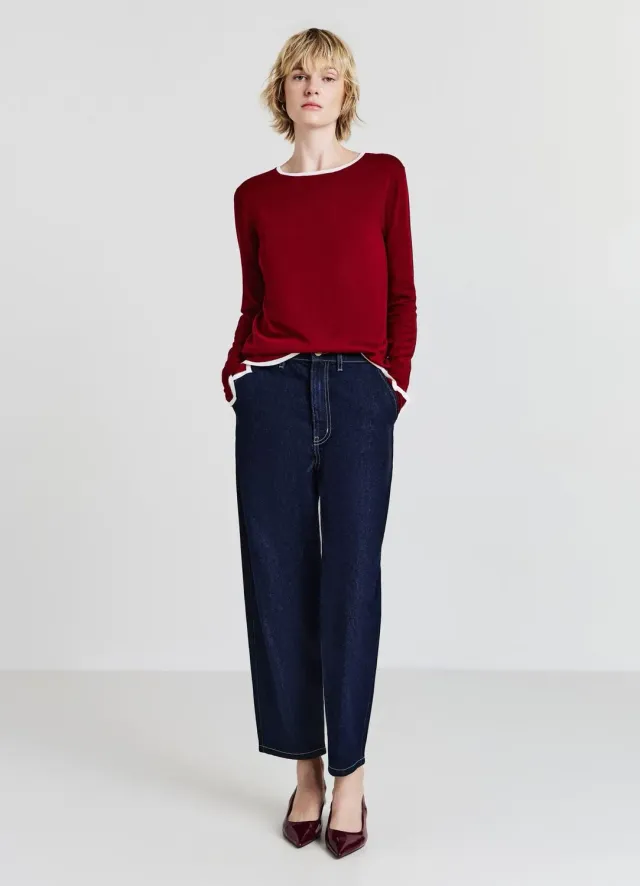 Calliope Pull col rond femme profils contraste